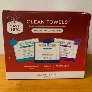 Clean Skin Club Towels Holiday Gift Set Blemish Control, Original, Healthy Aging